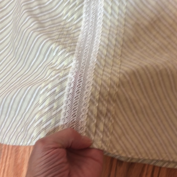 2010s Express Beige Striped Top with Lace Detail, sleeveless, XS - Picture 3 of 10
